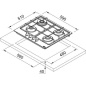 FRANKE SMART FHSM 604 3G DC XS C GAS HOB SATIN STAINLESS STEEL 60 CM