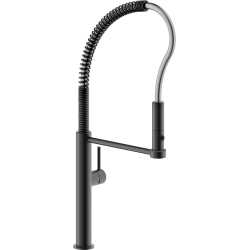 NOBILI ACQUERELLI SINGLE LEVER SINK MIXER TAP PULL-OUT 2 JET HAND SHOWER GRAFITE BRUSHED