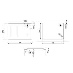 SMEG SI1M4844D INDUCTION HOB BLACK CERAMIC GLASS 80 CM