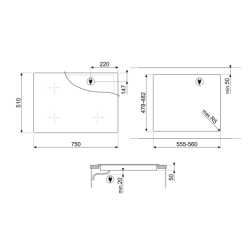 SMEG SI1M4744D INDUKTIONSKOCHFELD SCHWARZ 75 CM