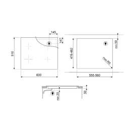 SMEG SI1M4644D ENCIMERA DE COCCIÓN NEGRO 75 CM