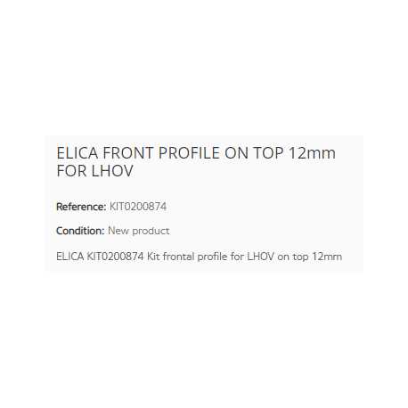 ELICA PROFILO FRONTALE A VISTA INSTALLAZIONE ON TOP 12mm PER LHOV