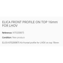 ELICA SICHTBARES FRONTALPROFIL OBEN 16mm FÜR LHOV