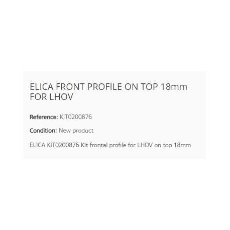 ELICA SICHTBARES FRONTALPROFIL OBEN 18mm FÜR LHOV