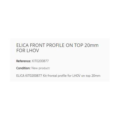 ELICA PROFILÉ FRONTAL VISIBLE INSTALLATION STANDARD 20mm POUR LHOV