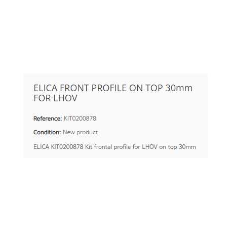 ELICA FRONT PROFILE ON TOP 30mm FOR LHOV
