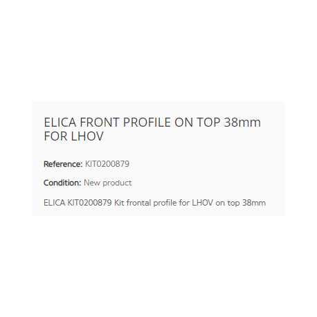 ELICA FRONT PROFILE ON TOP 38mm FOR LHOV