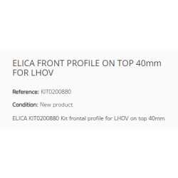 ELICA PROFILÉ FRONTAL VISIBLE INSTALLATION STANDARD 40mm POUR LHOV