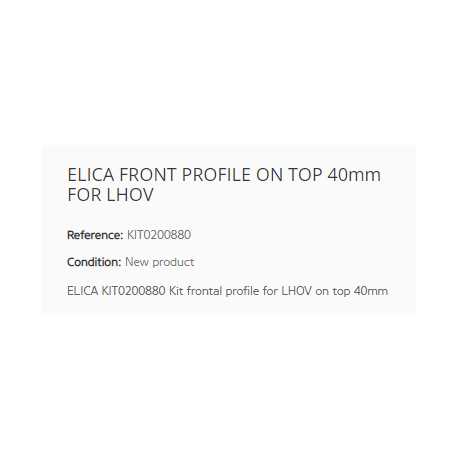 ELICA PROFILÉ FRONTAL VISIBLE INSTALLATION STANDARD 40mm POUR LHOV