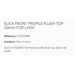 ELICA SICHTBARES FRONTALPROFIL FLÄCHENBÜNDIGER EINBAU 20mm FÜR LHOV