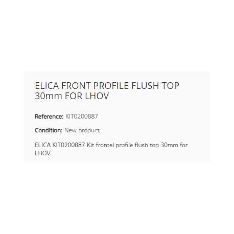 ELICA SICHTBARES FRONTALPROFIL FLÄCHENBÜNDIGER EINBAU 30mm FÜR LHOV