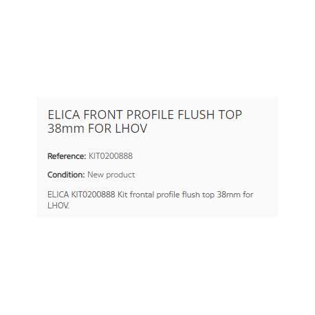 ELICA SICHTBARES FRONTALPROFIL FLÄCHENBÜNDIGER EINBAU 38mm FÜR LHOV
