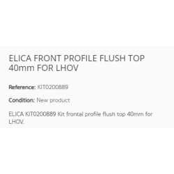 ELICA SICHTBARES FRONTALPROFIL FLÄCHENBÜNDIGER EINBAU 40mm FÜR LHOV