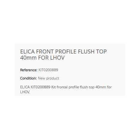 ELICA SICHTBARES FRONTALPROFIL FLÄCHENBÜNDIGER EINBAU 40mm FÜR LHOV