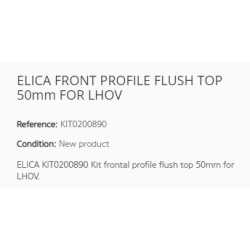 ELICA PROFILO FRONTALE A VISTA INSTALLAZIONE FILOTOP 50mm PER LHOV