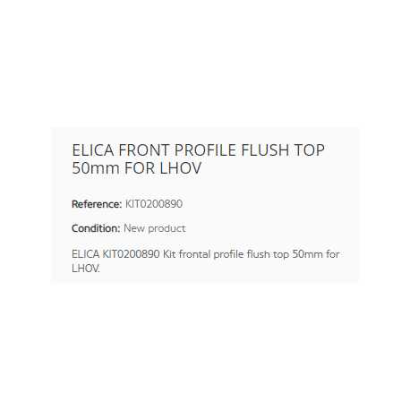 ELICA PROFILÉ FRONTAL VISIBLE INSTALLATION AFFLEURANTE 50mm POUR LHOV