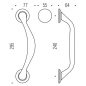 COLOMBO DESIGN NICE TURGRIFF MIT ROSETTEN