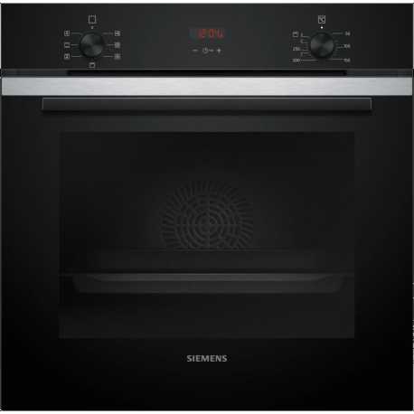 SIEMENS HB213ABS3 FOUR ÉLECTRIQUE MULTIFONCTION NOIR AVEC FINITION EN ACIER INOXYDABLE