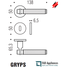 POIGNÉES DE PORTES COLOMBO DESIGN GRYPS SUR ROSACE MADE IN IT...