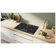 BOSCH GAS HOB PPQ7A6I40 BLACK GLASS 75 CM |FAB Appliances