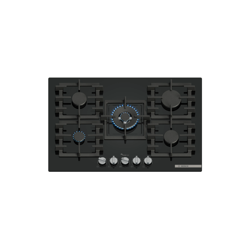 TABLE DE CUISSON À GAZ BOSCH PPQ7A6I40 VERRE NOIR 75 CM