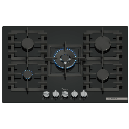 BOSCH GAS HOB PPQ7A6I40 BLACK GLASS 75 CM |FAB Appliances