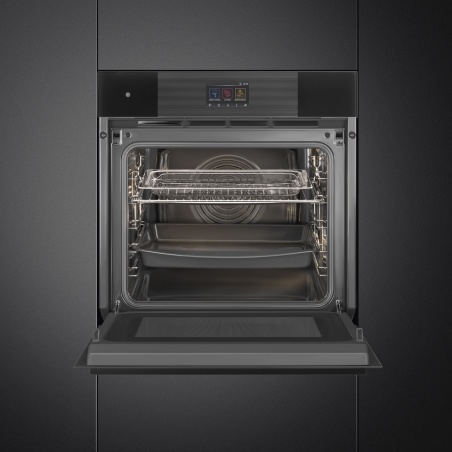 SMEG SO6104M2PB3 HORNO COMBINADO MICROONDAS ESTÉTICAS LINEA PURE BLACK 60 CM