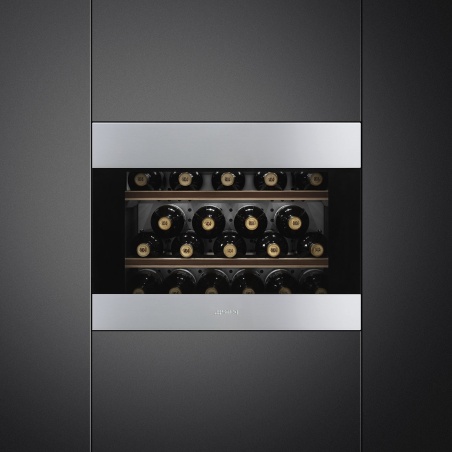 SMEG BUILT-IN WINE COOLER CVI320XE AESTHETIC CLASSIC BLACK GLASS 45 CM