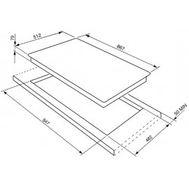 ENCIMERA DE COCCIÓN SMEG PGF95-4 ACERO INOX 90 CM