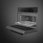 SMEG SO4202M1B COMBI MICROWAVE OVEN AESTHETIC MUSA BLACK ECLIPSE H 45 CM