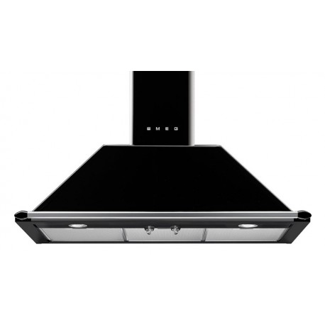 CAPPA A PARETE SMEG KT90BLE NERA ESTETICA VICTORIA 90 CM