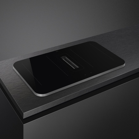 SMEG HHSL7844X INDUCTION HOB WITH INTEGRATED HOOD AND RAISED FRAME INOX AESTHETIC ISOLA 83 CM