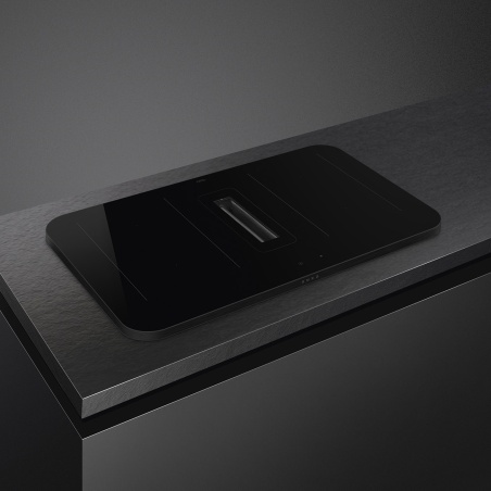 SMEG HHSL7844MB INDUCTION HOB WITH INTEGRATED HOOD AND RAISED FRAME BLACK AESTHETIC ISOLA 83 CM