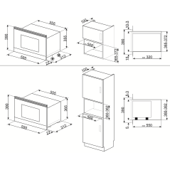 SMEG MP722AO HORNO MICROONDAS CON GRILL H 39 CM ESTÉTICAS CORTINA A...