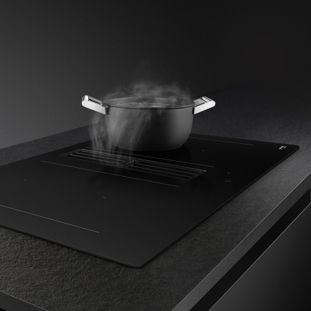 SMEG HOBD382N2 INDUCTION HOB WITH INTEGRATED HOOD MATT BLACK 83 CM