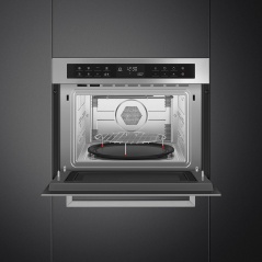 SMEG KOMPAKT-MIKROWELLENBACKOFEN SF4120MCS SILBERGLAS DESIGNLINIE L...