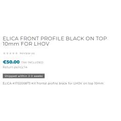ELICA FRONT PROFILE ON TOP 12mm FOR LHOV |FAB Appliances