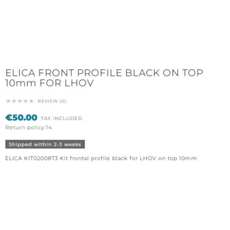ELICA PROFILÉ FRONTAL VISIBLE INSTALLATION STANDARD 12mm POUR LHOV ...