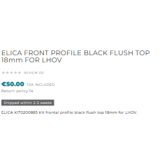 ELICA FRONT PROFILE FLUSH TOP 20mm FOR LHOV |FAB Appliances