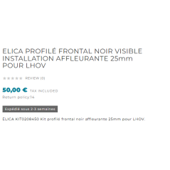 ELICA FRONT PROFILE FLUSH TOP 20mm FOR LHOV |FAB Appliances