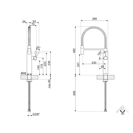 SMEG MDF50MLM SINGLE LEVER SINK MIXER TAP 50'S STYLE MOONLIGHT MATT