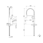 SMEG MDF50MLM SINGLE LEVER SINK MIXER TAP 50'S STYLE MOONLIGHT MATT