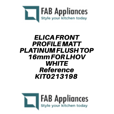 ELICA PERFIL FRONTAL ACERO MATE INSTALACIÓN ENRASADA 16mm PARA LHOV BLANCO