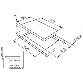 ENCIMERA DE INDUCCIÓN SMEG DOMINO SI5322B - 30 CM
