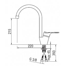 NOBILI TIME SINGLE LEVER SINK MIXER TAP CHROME