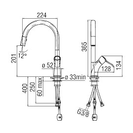 NOBILI SOFI SINGLE LEVER SINK MIXER TAP PULL OUT SPRAY CHROME PLATE...