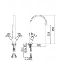 NOBILI CARLOS PRIMERO TWO HANDLE SINK MIXER TAP CHROME PLATED 