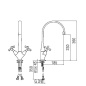 NOBILI CARLOS PRIMERO TWO HANDLE SINK MIXER TAP CHROME PLATED 