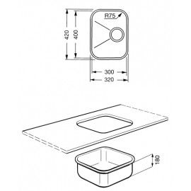SMEG UM30 UNDERMOUNTED KITCHEN SINK SINGLE BOWL STAINLESS STEEL 30 CM
