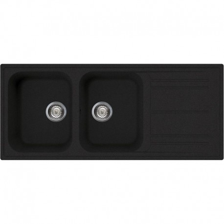 SMEG RIGAE ÉVIER 2 CUVES LZ116A2 ANTHRACITE 116x50